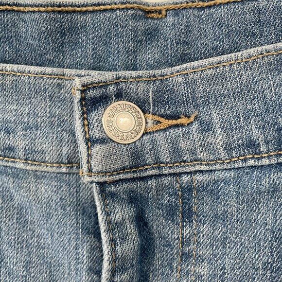 Levi’s High Rise Raw Freyed Hem Cropped Stretch Jeans 30 - Picture 5 of 10